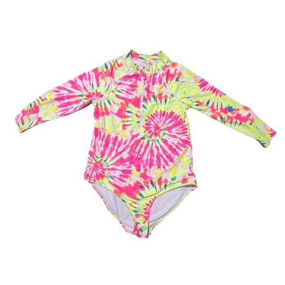 Limited Too Girls' Rash Guard –UPF 50+ One-piece Long Sleeve Swimsuit Size 14/16 - Picture 1 of 6